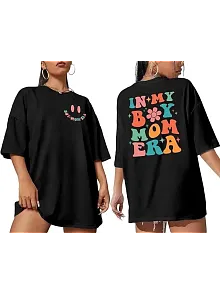 Kadın Bisiklet Yaka Kısa Kol Baskılı T-shirt - Siyah