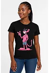 Kadın Bisiklet Yaka Kısa Kollu Baskılı T-shirt - Siyah