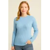 Kadın Bisiklet Yuvarlak Yaka Triko Kazak Pamuklu Kalın Fitilli Dokuma, Regular Fit Uzun Kollu Kışlık Model - Bebe Mavisi Kadın Bisiklet Yuvarlak Yaka Triko Kazak Pamuklu Kalın Fitilli Dokuma, Regular Fit Uzun Kollu Kışlık Model - Bebe Mavisi