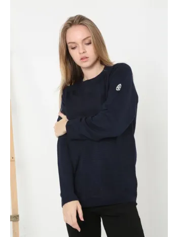 Kadın Biskilet Yaka Kolu Armalı - Lacivert