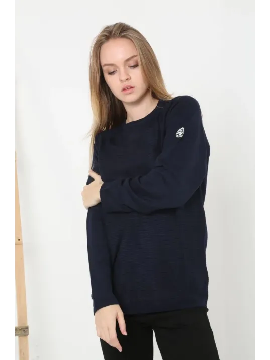 Kadın Biskilet Yaka Kolu Armalı - Lacivert Kadın Biskilet Yaka Kolu Armalı - Lacivert