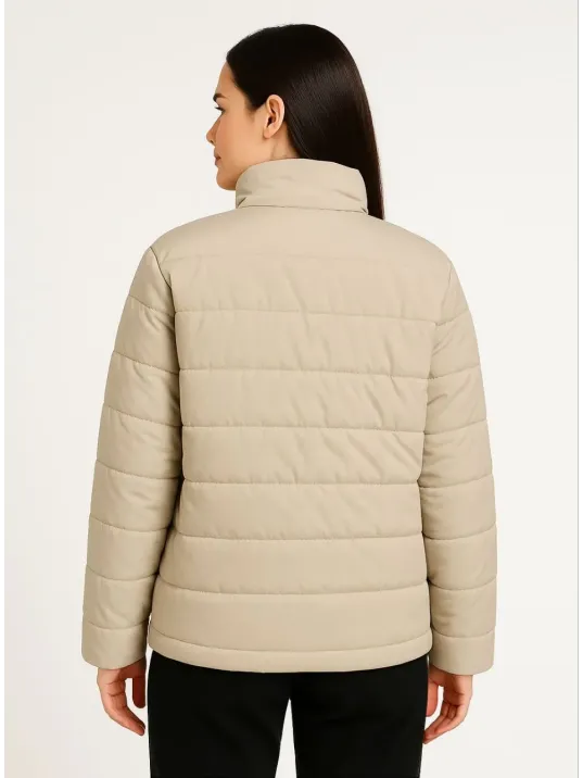 Kadın Bomber Mont Ceket – Su İtici Kumaş, Kapitone Astarlı, Fermuarlı, Kışlık - Bej Kadın Bomber Mont Ceket – Su İtici Kumaş, Kapitone Astarlı, Fermuarlı, Kışlık - Bej