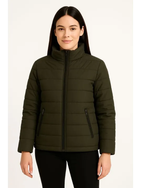 Kadın Bomber Mont Ceket – Su İtici Kumaş, Kapitone Astarlı, Fermuarlı, Kışlık - Haki Kadın Bomber Mont Ceket – Su İtici Kumaş, Kapitone Astarlı, Fermuarlı, Kışlık - Haki