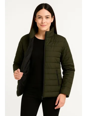 Kadın Bomber Mont Ceket – Su İtici Kumaş, Kapitone Astarlı, Fermuarlı, Kışlık - Haki Kadın Bomber Mont Ceket – Su İtici Kumaş, Kapitone Astarlı, Fermuarlı, Kışlık - Haki