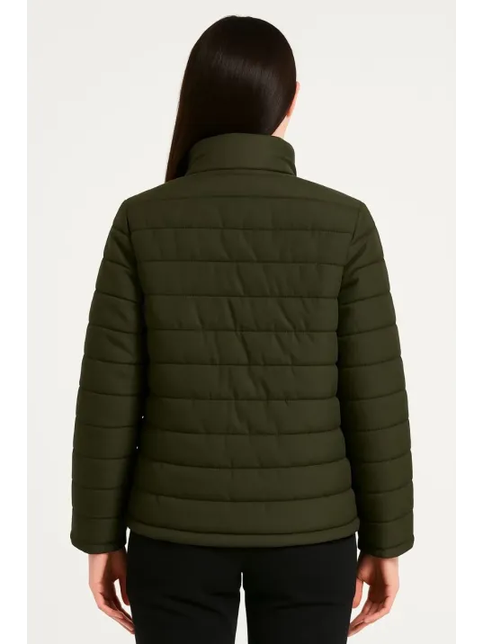 Kadın Bomber Mont Ceket – Su İtici Kumaş, Kapitone Astarlı, Fermuarlı, Kışlık - Haki Kadın Bomber Mont Ceket – Su İtici Kumaş, Kapitone Astarlı, Fermuarlı, Kışlık - Haki