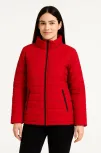 Kadın Bomber Mont Ceket – Su İtici Kumaş, Kapitone Astarlı, Fermuarlı, Kışlık - Kırmızı