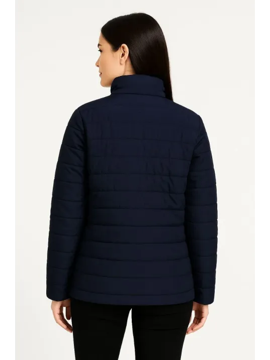 Kadın Bomber Mont Ceket – Su İtici Kumaş, Kapitone Astarlı, Fermuarlı, Kışlık - Lacivert Kadın Bomber Mont Ceket – Su İtici Kumaş, Kapitone Astarlı, Fermuarlı, Kışlık - Lacivert