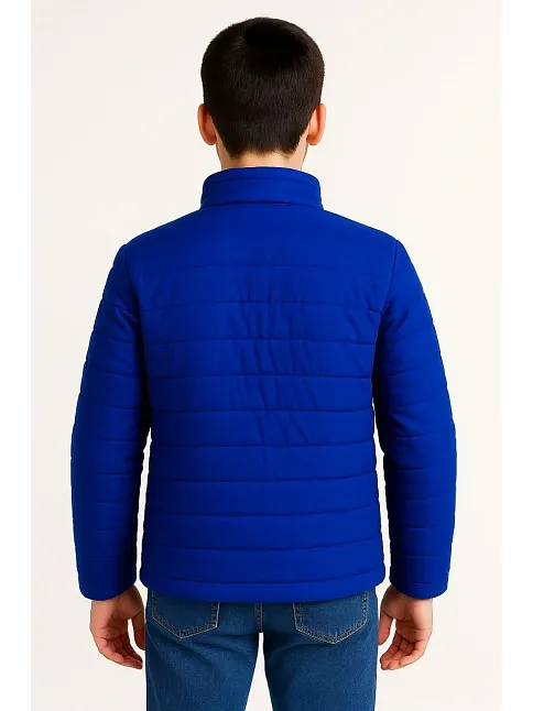 Erkek Çocuk Şişme İçi Elyaflı Fermuarlı Cepli Mont Su İtici Ceket -saks Mavisii