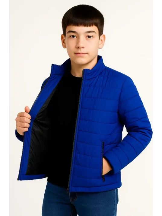 Erkek Çocuk Şişme Mont Hafif Ve Sıcak Tutucu Kışlık Fermuarlı Su İtici Rahat Günlük Mont Kapüşonuz Modern Tasarım - Saks Mavisi Erkek Çocuk Şişme Mont Hafif Ve Sıcak Tutucu Kışlık Fermuarlı Su İtici Rahat Günlük Mont Kapüşonuz Modern Tasarım - Saks Mavisi