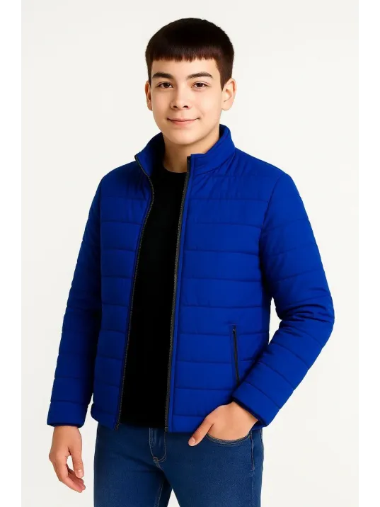 Erkek Çocuk Şişme Mont Hafif Ve Sıcak Tutucu Kışlık Fermuarlı Su İtici Rahat Günlük Mont Kapüşonuz Modern Tasarım - Saks Mavisi Erkek Çocuk Şişme Mont Hafif Ve Sıcak Tutucu Kışlık Fermuarlı Su İtici Rahat Günlük Mont Kapüşonuz Modern Tasarım - Saks Mavisi