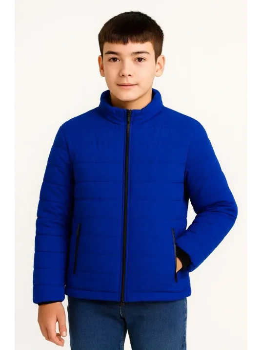 Erkek Çocuk Şişme Mont Hafif Ve Sıcak Tutucu Kışlık Fermuarlı Su İtici Rahat Günlük Mont Kapüşonuz Modern Tasarım - Saks Mavisi Erkek Çocuk Şişme Mont Hafif Ve Sıcak Tutucu Kışlık Fermuarlı Su İtici Rahat Günlük Mont Kapüşonuz Modern Tasarım - Saks Mavisi