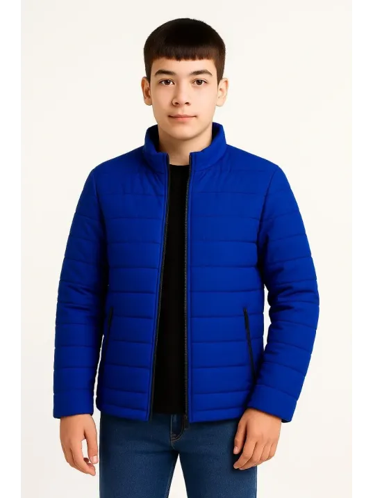 Erkek Çocuk Şişme Mont Hafif Ve Sıcak Tutucu Kışlık Fermuarlı Su İtici Rahat Günlük Mont Kapüşonuz Modern Tasarım - Saks Mavisi Erkek Çocuk Şişme Mont Hafif Ve Sıcak Tutucu Kışlık Fermuarlı Su İtici Rahat Günlük Mont Kapüşonuz Modern Tasarım - Saks Mavisi