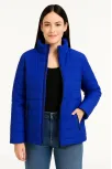 Kadın Bomber Mont Ceket – Su İtici Kumaş, Kapitone Astarlı, Fermuarlı, Kışlık - Saks Mavisi