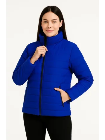 Kadın Bomber Mont Ceket – Su İtici Kumaş, Kapitone Astarlı, Fermuarlı, Kışlık - Saks Mavisi Kadın Bomber Mont Ceket – Su İtici Kumaş, Kapitone Astarlı, Fermuarlı, Kışlık - Saks Mavisi