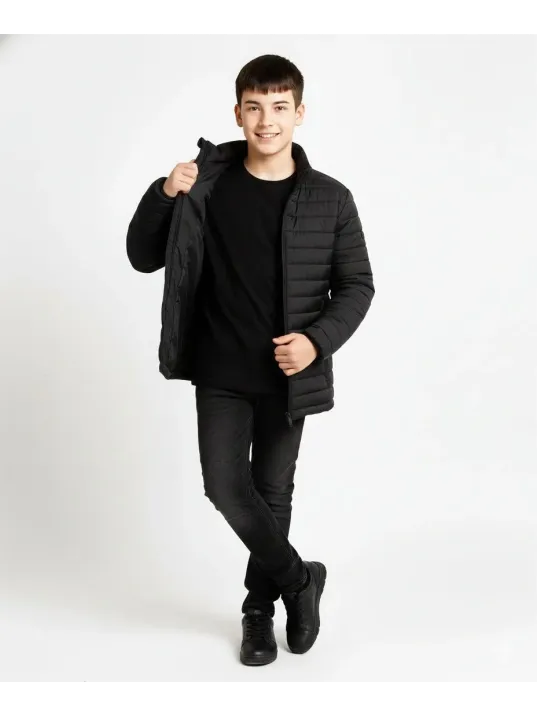 Erkek Çocuk Şişme Mont Hafif Ve Sıcak Tutucu Kışlık Fermuarlı Su İtici Rahat Günlük Mont Kapüşonuz Modern Tasarım - Siyah Erkek Çocuk Şişme Mont Hafif Ve Sıcak Tutucu Kışlık Fermuarlı Su İtici Rahat Günlük Mont Kapüşonuz Modern Tasarım - Siyah