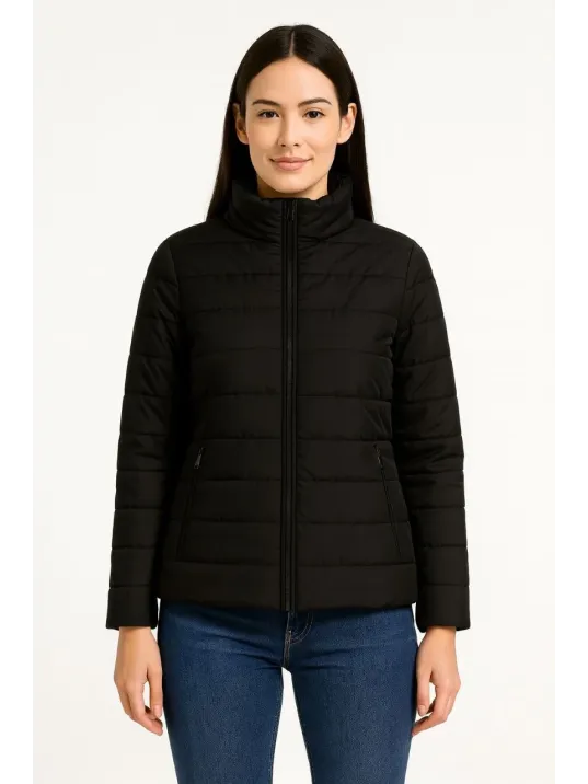 Kadın Bomber Mont Ceket – Su İtici Kumaş, Kapitone Astarlı, Fermuarlı, Kışlık - Siyah Kadın Bomber Mont Ceket – Su İtici Kumaş, Kapitone Astarlı, Fermuarlı, Kışlık - Siyah