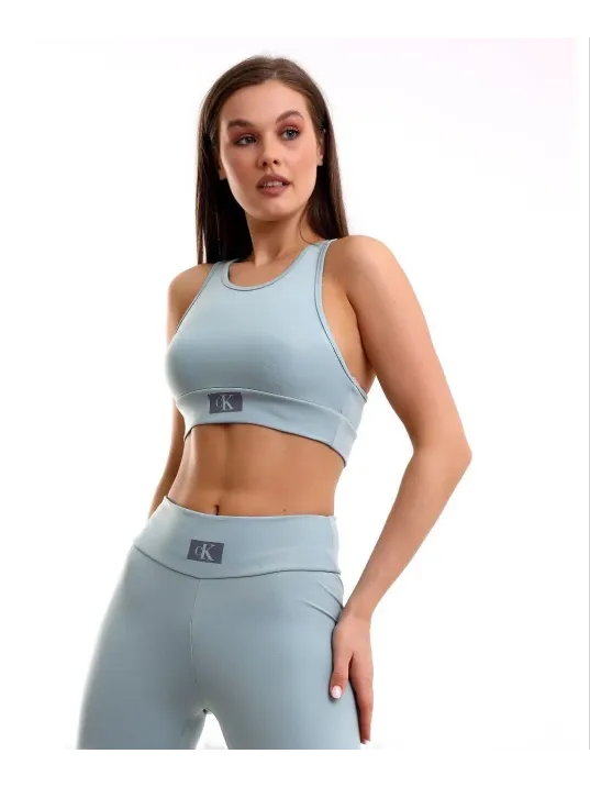 Kadın Crop Tayt İkili Spor Takımı - Gri