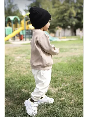 Çocuk Dokuma Triko Bere - Siyah