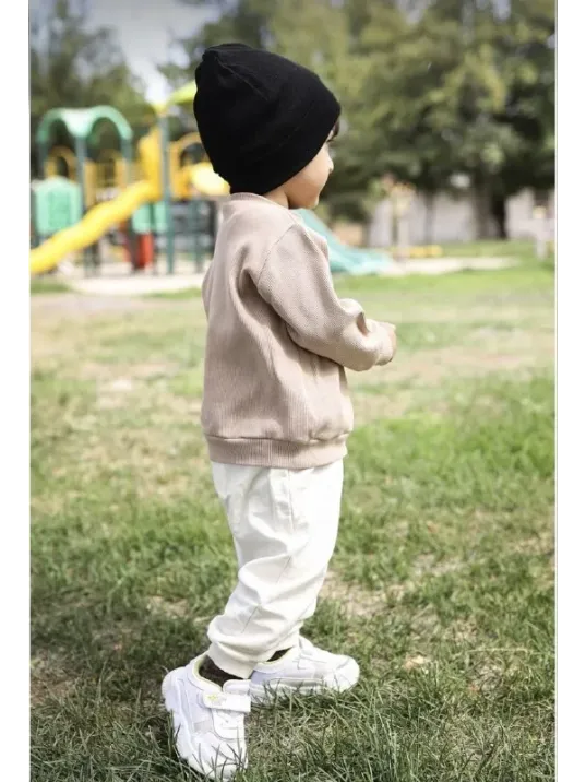 Çocuk Dokuma Triko Bere - Siyah