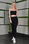 Kadın Full Likra Extra Toparlayıcı Yüksek Bel Dar Kalıp Günlük Spor Tayt - Siyah
