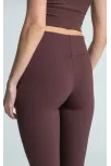 Kadın Fitilli Full Likralı Yüksek Bel Toparlayıcı Tayt Günlük Ve Spor Kullanım - Kahverengi