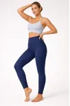 Kadın Fitilli Full Likralı Yüksek Bel Toparlayıcı Tayt Günlük Ve Spor Kullanım - Lacivert
