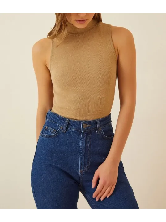 Kadın Full Likralı Fitilli Kaşkorse Body - Camel Kadın Full Likralı Fitilli Kaşkorse Body - Camel