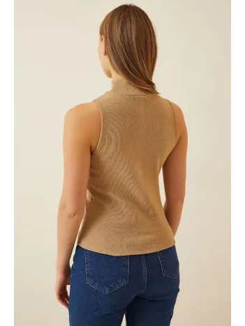 Kadın Full Likralı Fitilli Kaşkorse Body - Camel Kadın Full Likralı Fitilli Kaşkorse Body - Camel