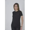 Kadın Gögüs Fileli Slim fit T-shirt - Siyah Kadın Gögüs Fileli Slim fit T-shirt - Siyah