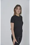 Kadın Gögüs Fileli Slim Fit T-shirt - Siyah