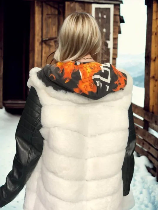 Kadın Hakiki Deri ve Suni Kürk - Beyaz Kadın Hakiki Deri ve Suni Kürk - Beyaz