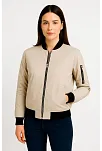 Kadın Bomber Mont Ceket – Fermuarlı, Kapitone İçi Astarlı, Su İtici Kumaş, Regular Fit, Yandan Cepli, Günlük Bahar & Kış Şık Rahat Stil - Bej