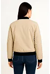 Kadın Bomber Mont Ceket – Fermuarlı, Kapitone İçi Astarlı, Su İtici Kumaş, Regular Fit, Yandan Cepli, Günlük Bahar & Kış Şık Rahat Stil - Bej
