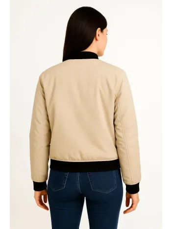 Kadın Bomber Mont Ceket – Fermuarlı, Kapitone İçi Astarlı, Su İtici Kumaş, Regular Fit, Yandan Cepli, Günlük Bahar & Kış Şık Rahat Stil - bej Kadın Bomber Mont Ceket – Fermuarlı, Kapitone İçi Astarlı, Su İtici Kumaş, Regular Fit, Yandan Cepli, Günlük Bahar & Kış Şık Rahat Stil - bej