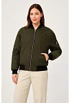 Kadın Bomber Mont Ceket – Fermuarlı, Kapitone İçi Astarlı, Su İtici Kumaş, Regular Fit, Yandan Cepli, Günlük Bahar & Kış Şık Rahat Stil - Haki