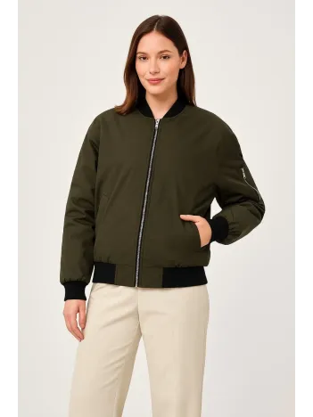 Kadın Bomber Mont Ceket – Fermuarlı, Kapitone İçi Astarlı, Su İtici Kumaş, Regular Fit, Yandan Cepli, Günlük Bahar & Kış Şık Rahat Stil - Haki Kadın Bomber Mont Ceket – Fermuarlı, Kapitone İçi Astarlı, Su İtici Kumaş, Regular Fit, Yandan Cepli, Günlük Bahar & Kış Şık Rahat Stil - Haki