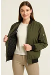 Kadın Bomber Mont Ceket – Fermuarlı, Kapitone İçi Astarlı, Su İtici Kumaş, Regular Fit, Yandan Cepli, Günlük Bahar & Kış Şık Rahat Stil - Haki