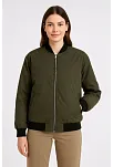 Kadın Bomber Mont Ceket – Fermuarlı, Kapitone İçi Astarlı, Su İtici Kumaş, Regular Fit, Yandan Cepli, Günlük Bahar & Kış Şık Rahat Stil - Haki
