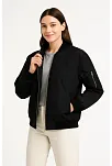 Kadın Bomber Mont Ceket – Fermuarlı, Kapitone İçi Astarlı, Su İtici Kumaş, Regular Fit, Yandan Cepli, Günlük Bahar & Kış Şık Rahat Stil - Siyah