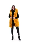 Kadın Reks Kapüşonlu Yelek - Sarı