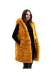 Kadın Reks Kapüşonlu Yelek - Sarı