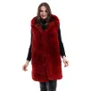 Kadın Kapşonlu Peluş Kürk Yelek Premium Kalite, Tam Astarlı, Uzun Model - Kırmızı Kadın Kapşonlu Peluş Kürk Yelek Premium Kalite, Tam Astarlı, Uzun Model - Kırmızı