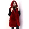 Kadın Kapşonlu Peluş Kürk Yelek Premium Kalite, Tam Astarlı, Uzun Model - Kırmızı Kadın Kapşonlu Peluş Kürk Yelek Premium Kalite, Tam Astarlı, Uzun Model - Kırmızı