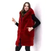 Kadın Kapşonlu Peluş Kürk Yelek Premium Kalite, Tam Astarlı, Uzun Model - Kırmızı Kadın Kapşonlu Peluş Kürk Yelek Premium Kalite, Tam Astarlı, Uzun Model - Kırmızı