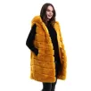 Kadın Kapşonlu Peluş Kürk Yelek Premium Kalite, Tam Astarlı, Uzun Model - Sarı Kadın Kapşonlu Peluş Kürk Yelek Premium Kalite, Tam Astarlı, Uzun Model - Sarı