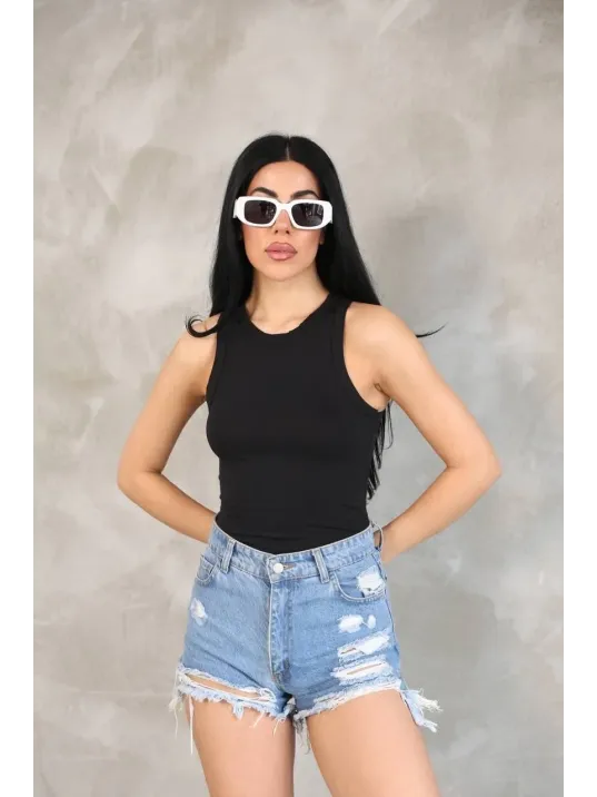 Kadın Kolsuz Badi bluz - Siyah Kadın Kolsuz Badi bluz - Siyah