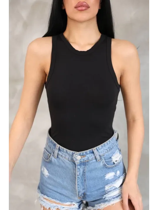 Kadın Kolsuz Badi bluz - Siyah Kadın Kolsuz Badi bluz - Siyah