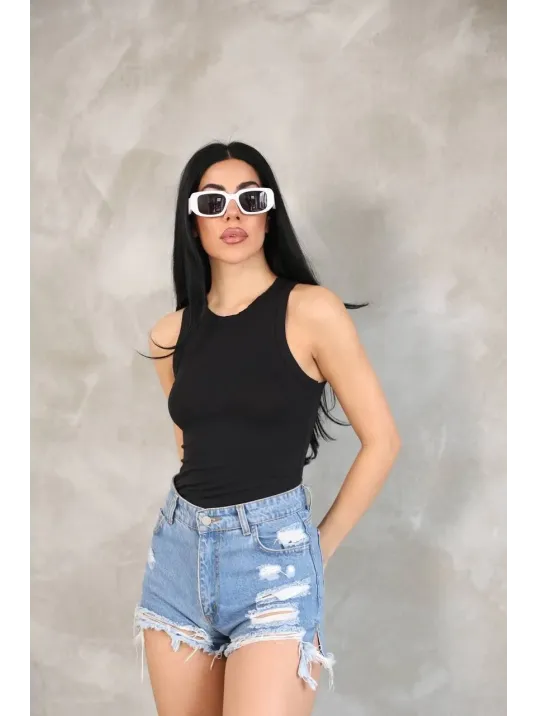 Kadın Kolsuz Badi bluz - Siyah Kadın Kolsuz Badi bluz - Siyah