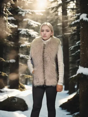 Kadın Kolsuz Fermuarlı Yelek - Kahve Kadın Kolsuz Fermuarlı Yelek - Kahve