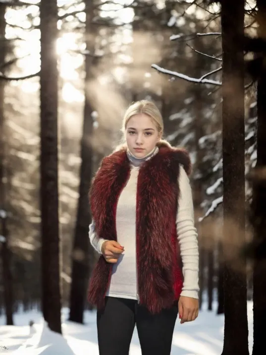 Kadın Kolsuz Fermuarlı Yelek - Kırmızı Kadın Kolsuz Fermuarlı Yelek - Kırmızı